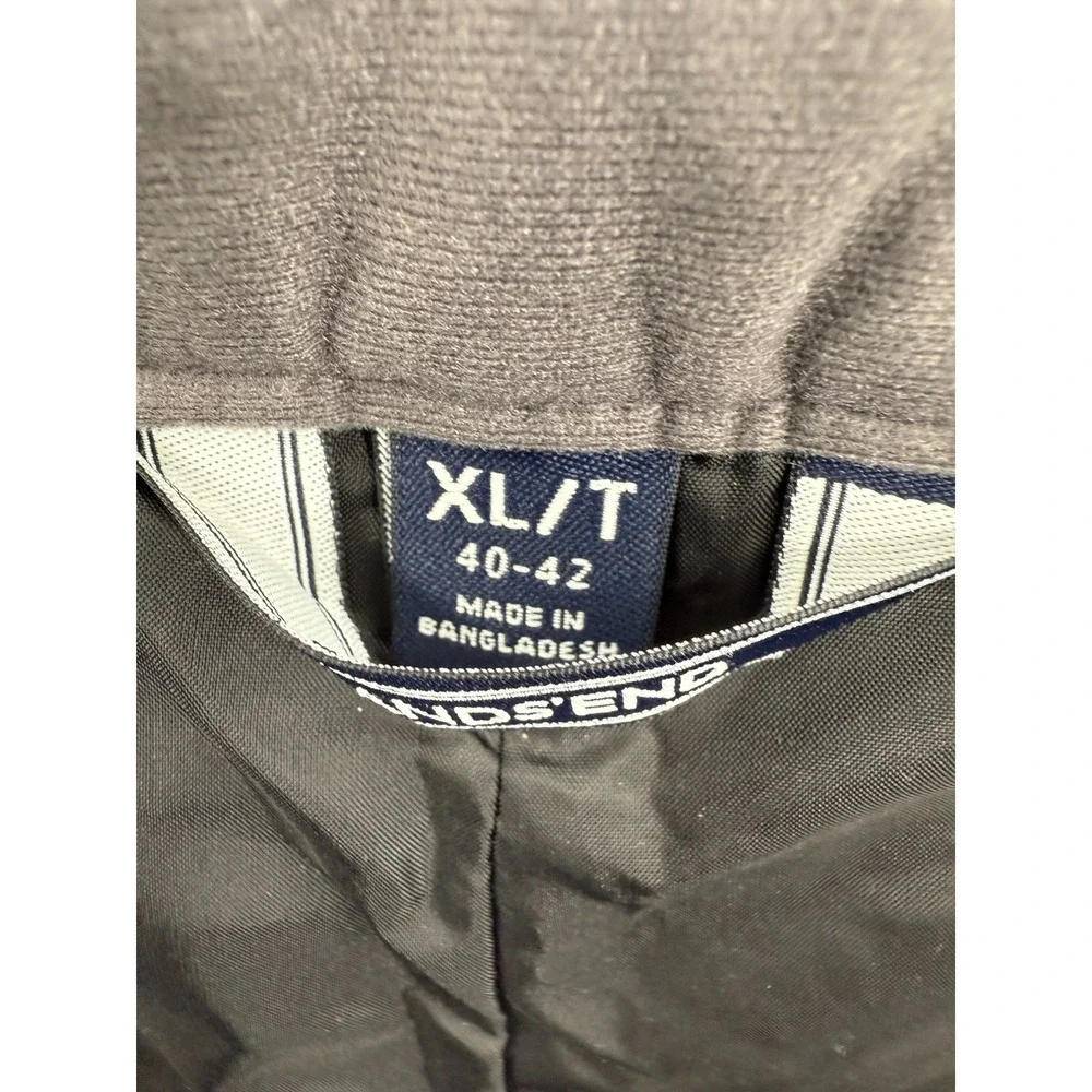 Lands' End Men's XL Tall Rain Pants Waterproof Nylon Black Zip‎ Pockets